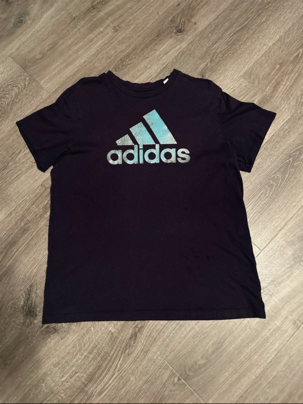 adidas blue T-Shirt with Teal Ombre Logo